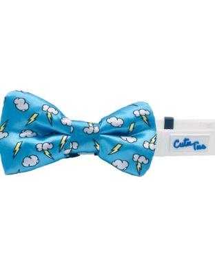Lightning & Clouds - Cutie Ties Dog Bow Tie - One Size
