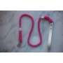 White|Pink - Biothane & Rope Leash Combo - 4 ft