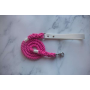 White|Pink - Biothane & Rope Leash Combo - 5 ft