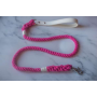 White|Pink - Biothane & Rope Leash Combo - 5 ft