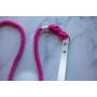 White|Pink - Biothane & Rope Leash Combo - 5 ft