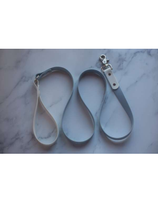 Pastel Blue|White - Biothane Leash - Two Toned - Style 2 - 4 ft