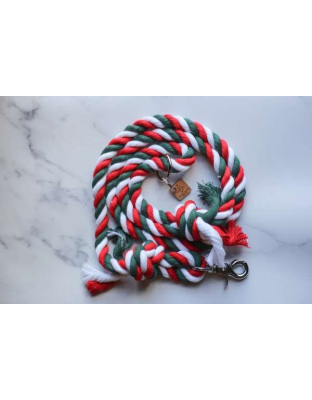 Christmas  - Knotted Rope Dog Leash - 4 ft