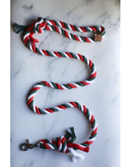 Christmas  - Knotted Rope Dog Leash - 5 ft