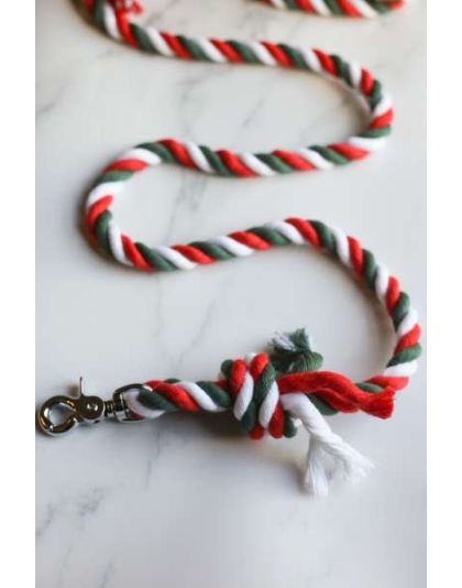 Christmas  - Knotted Rope Dog Leash - 5 ft