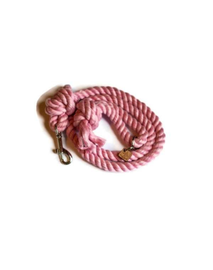 Light Pink - Knotted Rope Dog Leash - 4 ft