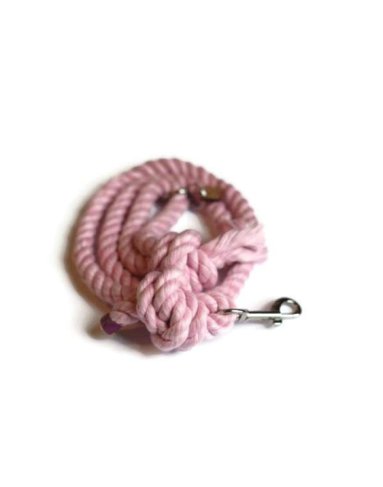 Light Pink - Knotted Rope Dog Leash - 4 ft