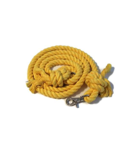 Yellow  - Knotted Rope Dog Leash - 4 ft