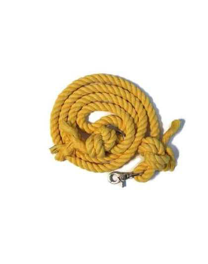 Yellow  - Knotted Rope Dog Leash - Traffic Lead (2 ft)