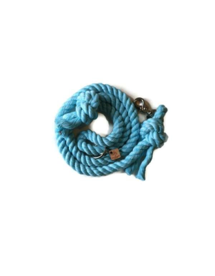 Aqua  - Knotted Rope Dog Leash - Traffic Lead (2 ft)