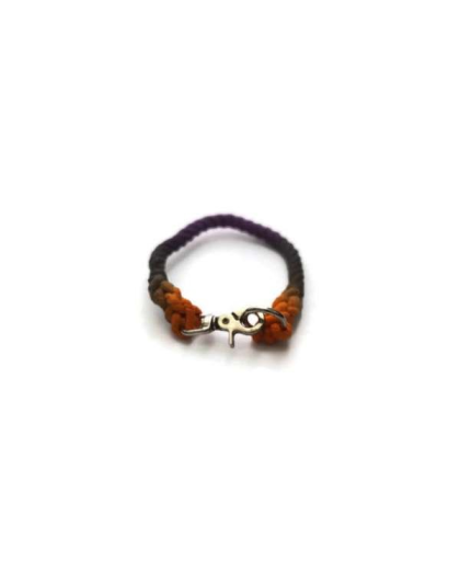 Black, Orange, and Purple  - Rope Dog Collar - 17 inches