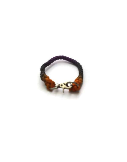 Black, Orange, and Purple  - Rope Dog Collar - 27 inches