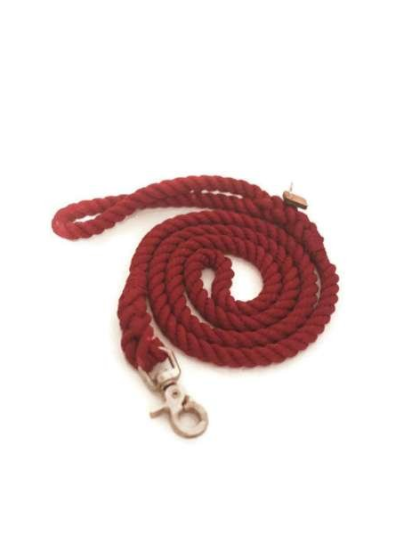 Burgundy  - Rope Dog Leash - Traffic Lead (2 ft)