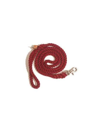 Burgundy  - Rope Dog Leash - Traffic Lead (2 ft)