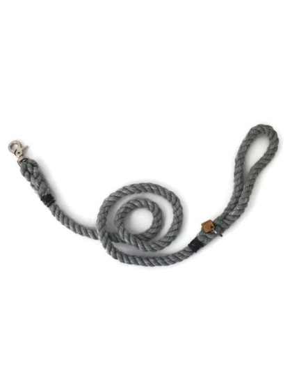 Grey  - Rope Dog Leash - Traffic Lead (2 ft)