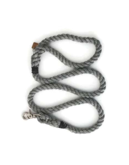 Grey  - Rope Dog Leash - Traffic Lead (2 ft)