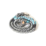 Grey and Aqua 2 - Rope Dog Leash - Traffic Lead (2 ft)