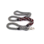 Grey and Burgundy  - Rope Dog Leash - 5 ft
