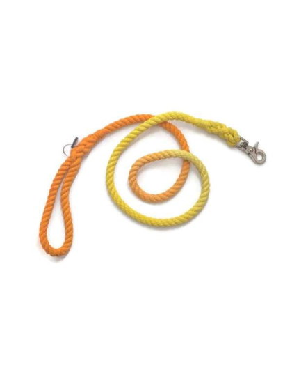 Orange and Yellow  - Rope Dog Leash - 4 ft