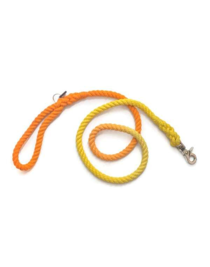 Orange and Yellow  - Rope Dog Leash - 4 ft