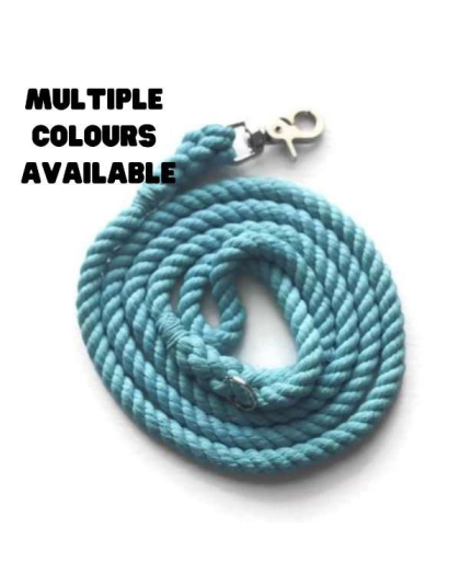 Blue - Single Color Rope Dog Leash - 6 ft