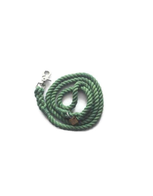 Green - Single Color Rope Dog Leash - 4 ft