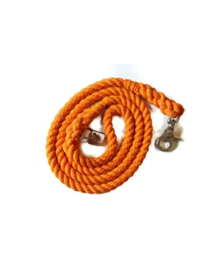 Orange - Single Color Rope Dog Leash - 4 ft