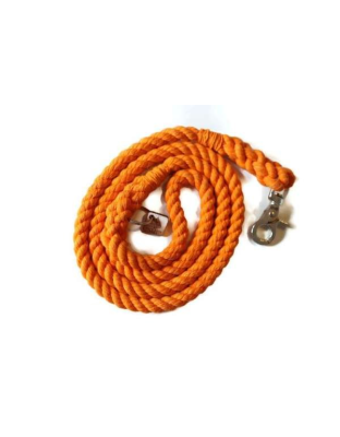 Orange - Single Color Rope Dog Leash - 5 ft