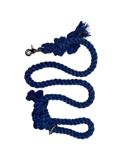 Blue - Sparkle Rope Dog Leash - 4 ft