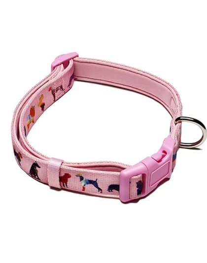 Pink - Dog Collar  - Medium-adjustable