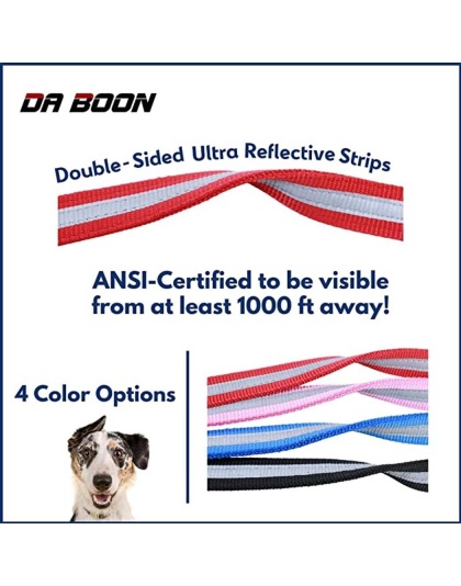 Red - Da Boon Original Double-Sided Reflective Leash