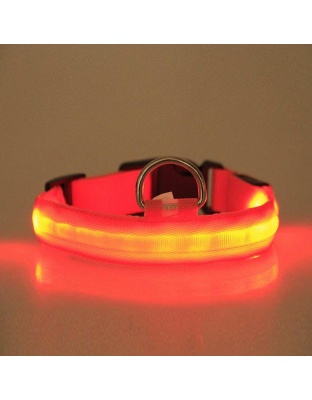 Red - LED PET Safety Halo Style Collar - Large