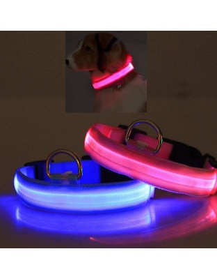 Blue - LED PET Safety Halo Style Collar - Large