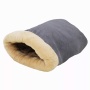 Grey - GOOPAWS 4 in 1 Self Warming Burrow Cat Bed, Pet Hideway Sleeping Cuddle Cave - 22" x14" x10"