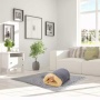 Grey - GOOPAWS 4 in 1 Self Warming Burrow Cat Bed, Pet Hideway Sleeping Cuddle Cave - 22" x14" x10"