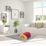 Burgundy - GOOPAWS 4 in 1 Self Warming Burrow Cat Bed, Pet Hideway Sleeping Cuddle Cave - 22" x14" x10"