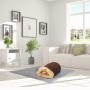 Coffee - GOOPAWS 4 in 1 Self Warming Burrow Cat Bed, Pet Hideway Sleeping Cuddle Cave - 22" x14" x10"