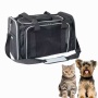 Black / Grey - GOOPAWS Soft-Sided Kennel Pet Carrier for Small Dogs, Cats, Puppy, Airline Approved Cat Carriers Dog Carrier Collapsible, Travel Handbag & Car Seat - 17" x 10" x 11.5"
