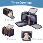 Grey / Red - GOOPAWS Soft-Sided Kennel Pet Carrier for Small Dogs, Cats, Puppy, Airline Approved Cat Carriers Dog Carrier Collapsible, Travel Handbag & Car Seat - 17" x 10" x 11.5"