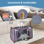 Grey / Red - GOOPAWS Soft-Sided Kennel Pet Carrier for Small Dogs, Cats, Puppy, Airline Approved Cat Carriers Dog Carrier Collapsible, Travel Handbag & Car Seat - 17" x 10" x 11.5"