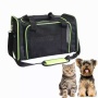 Black / Green - GOOPAWS Soft-Sided Kennel Pet Carrier for Small Dogs, Cats, Puppy, Airline Approved Cat Carriers Dog Carrier Collapsible, Travel Handbag & Car Seat - 17" x 10" x 11.5"