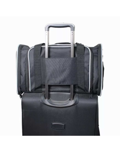 Black / Grey - GOOPAWS Soft-Sided Kennel Pet Carrier for Small Dogs, Cats, Puppy, Airline Approved Cat Carriers Dog Carrier Collapsible, Travel Handbag & Car Seat - 17" x 10" x 11.5"