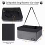Black - JESPET & GOOPAWS Dog Booster Seats for Cars, Portable Dog Car Seat Travel Carrier with Seat Belt for 24lbs Pets - 16" L x 13" D x 9" H