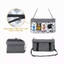 Gray Stripe - JESPET & GOOPAWS Dog Booster Seats for Cars, Portable Dog Car Seat Travel Carrier with Seat Belt for 24lbs Pets - 16" L x 13" D x 9" H