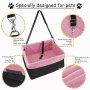 Pink - JESPET & GOOPAWS Dog Booster Seats for Cars, Portable Dog Car Seat Travel Carrier with Seat Belt for 24lbs Pets - 16" L x 13" D x 9" H
