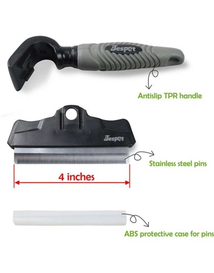 Grey - Jespet Deshedding Dog Brush - Large