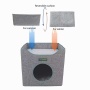 Smoke Gray - JESPET Foldable Cat Condo, Cat Cube House & Sleepping Bed with Lying Surface and 2 Reversible Cushions, Cat Hiding Place, Cat Cave, Linenette Fabric, Felt and Engineered Wood, Scratch Resista - 15.4" x15.4" x15"
