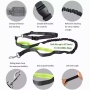 Grey - JESPET Hands Free Dog Leash for Running, Walking, Hiking Jogging for Medium & Large Dogs up to 150lbs, Durable Dual Handle Waist Leash with Reflective Bungee and Adjustable Waist - 1'' x 48''