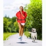 Grey - JESPET Hands Free Dog Leash for Running, Walking, Hiking Jogging for Medium & Large Dogs up to 150lbs, Durable Dual Handle Waist Leash with Reflective Bungee and Adjustable Waist - 1'' x 48''