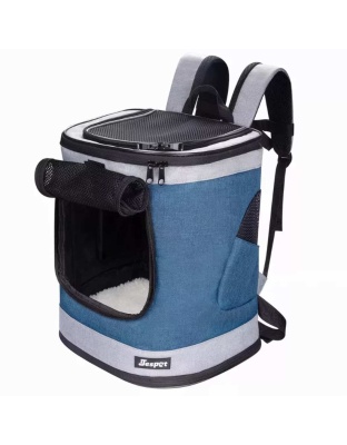 Blue Grey - JESPET Pet Backpack Carrier for Small Dog, Puppy, Soft Carrier Backpack Ideal for Traveling, Hiking, Walking and Outdoor Activities with Family - 13"x 12"x 17"